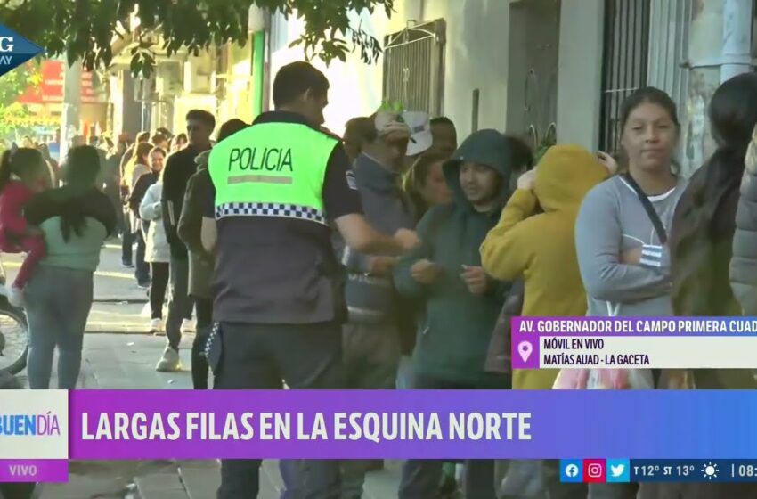  Largas filas de beneficiarios sociales sorprendieron en la Esquina Norte