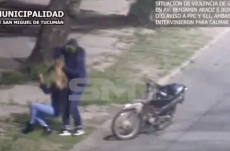 Imágenes sensibles: tremenda golpiza de un hombre a una mujer quedó filmada en el Parque 9 de Julio