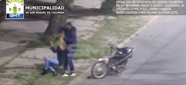  Imágenes sensibles: tremenda golpiza de un hombre a una mujer quedó filmada en el Parque 9 de Julio