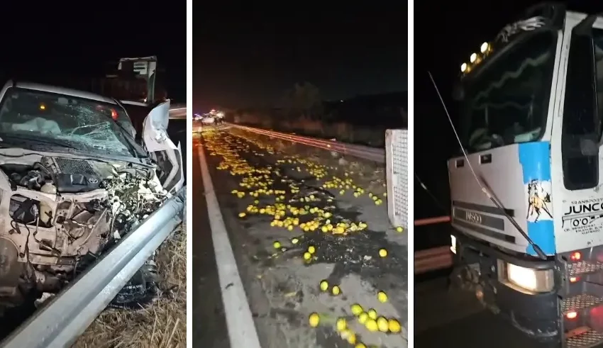  Brutal accidente entre una camioneta y dos camiones en la ruta 38