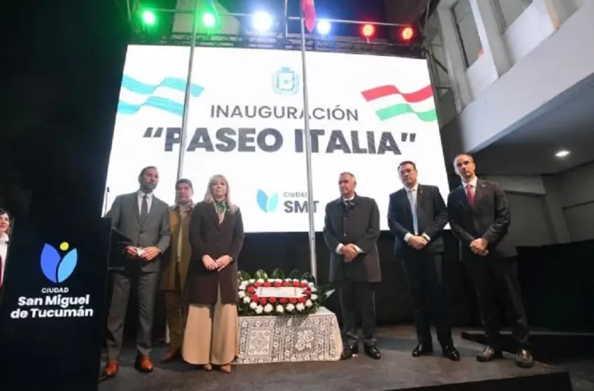  Osvaldo Jaldo inauguró el «Paseo Italia» en la capital tucumana