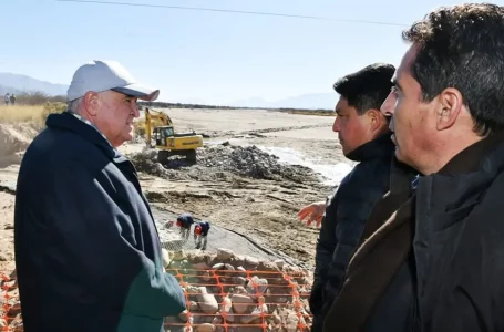 Jaldo recorrió la ruta 307 hasta el puente del río Santa María para constatar el avance de obras