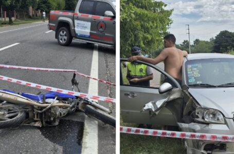 Un auto embistió a una moto en la que iban dos jóvenes en la ruta 38