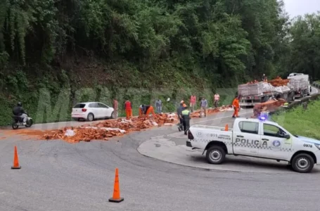 Un camión perdió su carga de ladrillos y desató un caos de tránsito en la ruta a Tafí del Valle