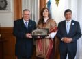 Jaldo recibió a la vicepresidenta Victoria Villarruel en Casa de Gobierno por el 9 de Julio