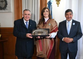 Jaldo recibió a la vicepresidenta Victoria Villarruel en Casa de Gobierno por el 9 de Julio