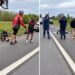 La Reducción: un camión embistió a ciclistas en la autopista San Martín y cuatro resultaron heridos